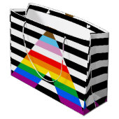 Grand Sac Cadeau Drapeau de la fierté de progrès d'allié (Dos Angle)
