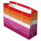 Grand Sac Cadeau Drapeau de la fierté lesbienne (Dos Angle)