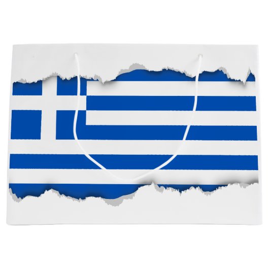 Grand Sac Cadeau Drapeau de la Grèce (Devant)