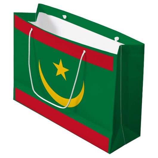 Grand Sac Cadeau Drapeau de la Mauritanie (Devant Angle)