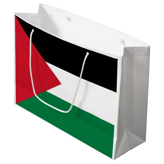 Grand Sac Cadeau Drapeau de la Palestine (Devant Angle)