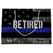 Grand Sac Cadeau Drapeau de la police retraitée en détresse (Devant)