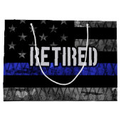 Grand Sac Cadeau Drapeau de la police retraitée en détresse (Dos)