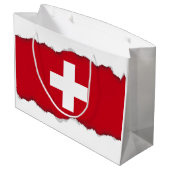 Grand Sac Cadeau Drapeau de la Suisse (Dos Angle)