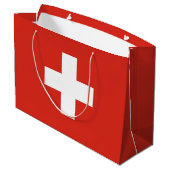 Grand Sac Cadeau Drapeau de la Suisse (Dos Angle)