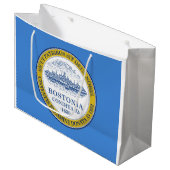 Grand Sac Cadeau Drapeau de la ville de Boston (Massachusetts) (Devant Angle)
