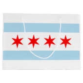 Grand Sac Cadeau Drapeau de la ville de Chicago (Dos)