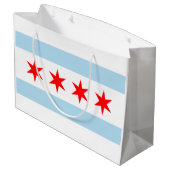 Grand Sac Cadeau Drapeau de la ville de Chicago (Dos Angle)