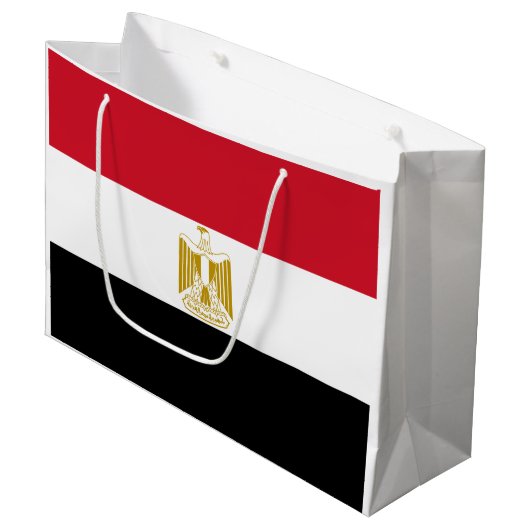 Grand Sac Cadeau Drapeau de l'Égypte (Devant Angle)