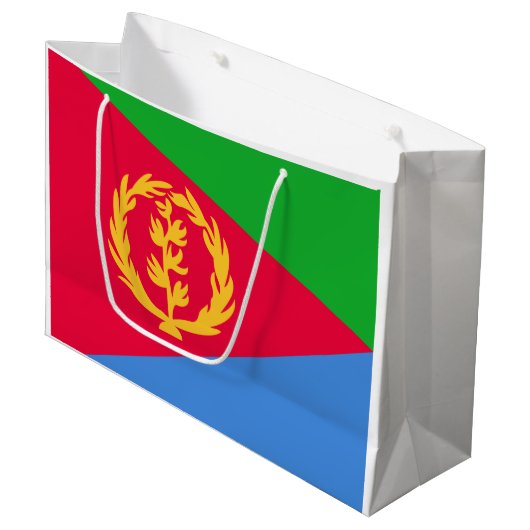 Grand Sac Cadeau Drapeau de l'Érythrée (Devant Angle)