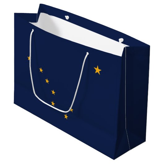 Grand Sac Cadeau Drapeau de l'État d'Alaska (Devant Angle)