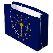 Grand Sac Cadeau Drapeau de l'État de l'Indiana (Dos Angle)