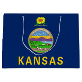 Grand Sac Cadeau Drapeau de l'État du Kansas (Devant)