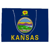 Grand Sac Cadeau Drapeau de l'État du Kansas (Dos)