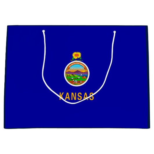 Grand Sac Cadeau Drapeau de l'État du Kansas (Devant)