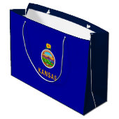 Grand Sac Cadeau Drapeau de l'État du Kansas (Dos Angle)
