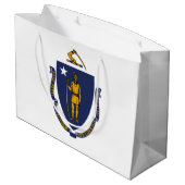 Grand Sac Cadeau Drapeau de l'État du Massachusetts (Dos Angle)
