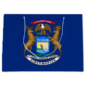 Grand Sac Cadeau Drapeau de l'État du Michigan (Devant)