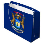 Grand Sac Cadeau Drapeau de l'État du Michigan (Dos Angle)