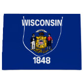 Grand Sac Cadeau Drapeau de l'État du Wisconsin (Devant)