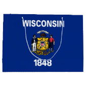 Grand Sac Cadeau Drapeau de l'État du Wisconsin (Dos)