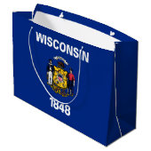 Grand Sac Cadeau Drapeau de l'État du Wisconsin (Dos Angle)