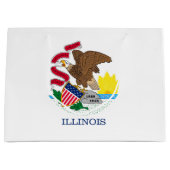 Grand Sac Cadeau Drapeau de l'Illinois (Devant)