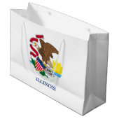 Grand Sac Cadeau Drapeau de l'Illinois (Devant Angle)