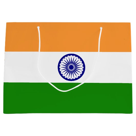 Grand Sac Cadeau Drapeau de l'Inde (Devant)