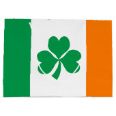 Grand Sac Cadeau Drapeau de l'Irlande Shamrock (Dos)