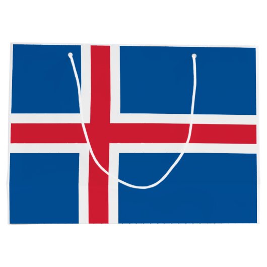 Grand Sac Cadeau Drapeau de l'Islande (Dos)