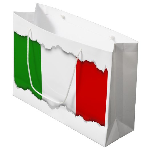 Grand Sac Cadeau Drapeau de l'Italie (Devant Angle)