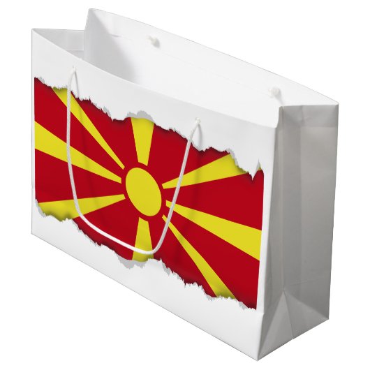 Grand Sac Cadeau Drapeau de Macédoine (Devant Angle)