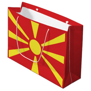 Grand Sac Cadeau Drapeau de Macédoine du Nord