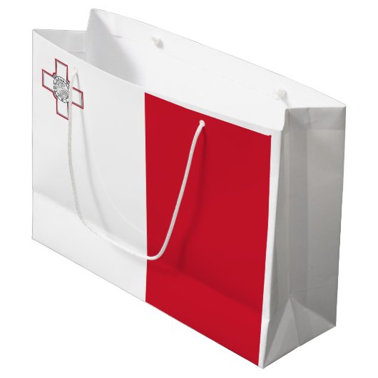 Grand Sac Cadeau Drapeau de Malte (Devant Angle)