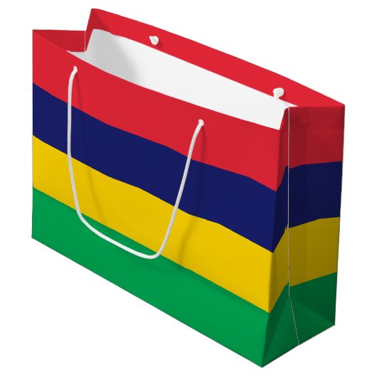 Grand Sac Cadeau Drapeau de Maurice (Devant Angle)