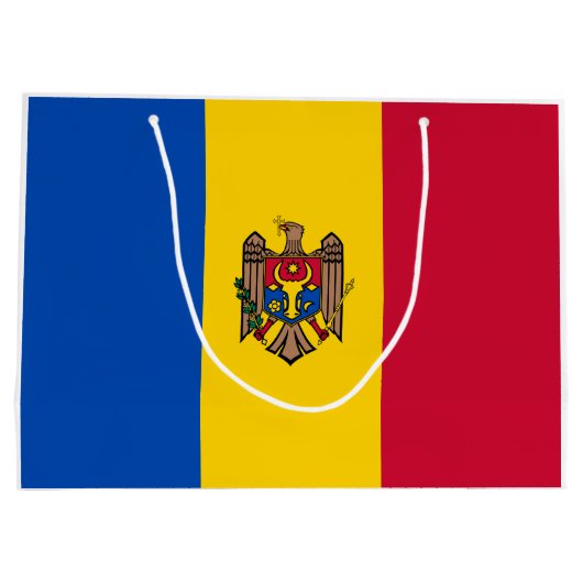Grand Sac Cadeau Drapeau de Moldova (Dos)