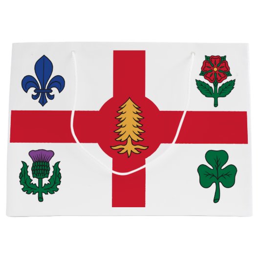 Grand Sac Cadeau Drapeau de Montréal (Québec) (Devant)