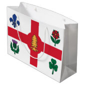 Grand Sac Cadeau Drapeau de Montréal (Québec) (Dos Angle)