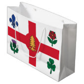 Grand Sac Cadeau Drapeau de Montréal (Québec) (Devant Angle)