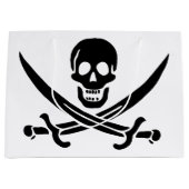 Grand Sac Cadeau Drapeau de pirate Crâne croisé épées (Devant)
