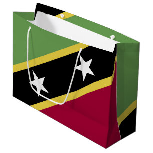 Grand Sac Cadeau Drapeau de Saint-Kitts-et-Nevis
