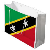 Grand Sac Cadeau Drapeau de Saint-Kitts-et-Nevis (Caraïbes) (Devant Angle)
