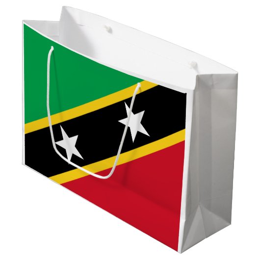 Grand Sac Cadeau Drapeau de Saint-Kitts-et-Nevis (Caraïbes) (Devant Angle)