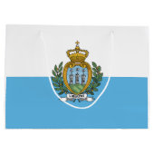 Grand Sac Cadeau Drapeau de Saint-Marin (Dos)