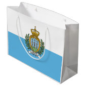 Grand Sac Cadeau Drapeau de Saint-Marin (Dos Angle)