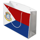 Grand Sac Cadeau Drapeau de Saint-Martin (Dos Angle)