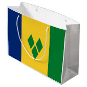 Grand Sac Cadeau Drapeau de Saint-Vincent (Dos Angle)