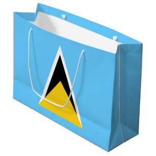 Grand Sac Cadeau Drapeau de Sainte-Lucie