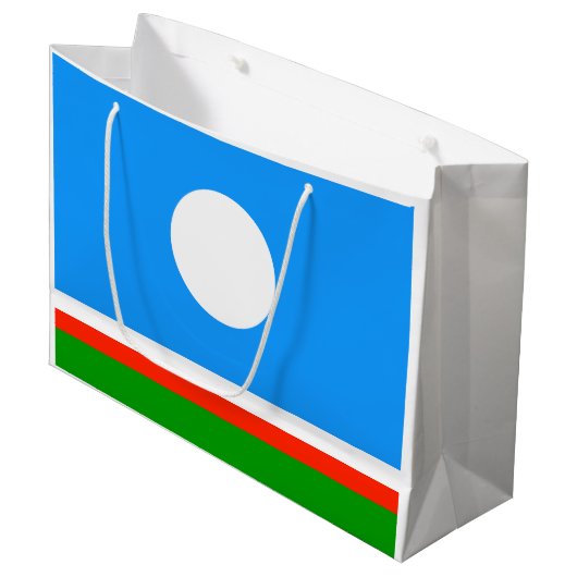 Grand Sac Cadeau Drapeau de Sakha (Devant Angle)